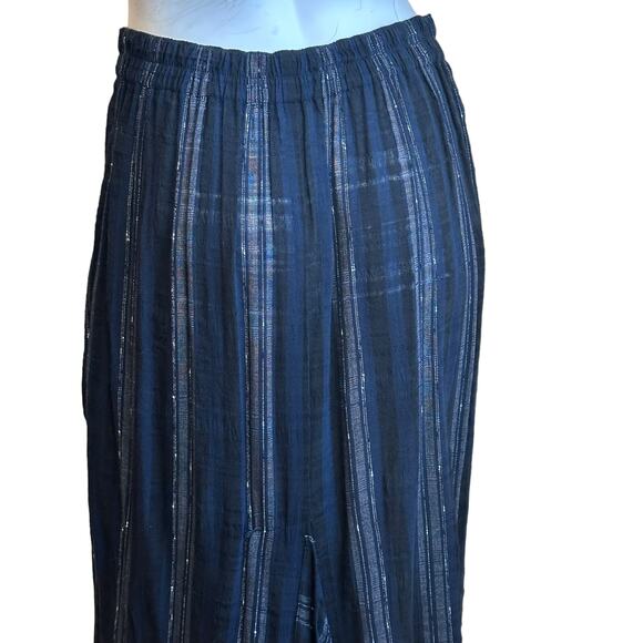 Bryan Emerson Blue & Black Lightweight Wool Blend Modest Maxi Skirt One Size S-L - Picture 5 of 11